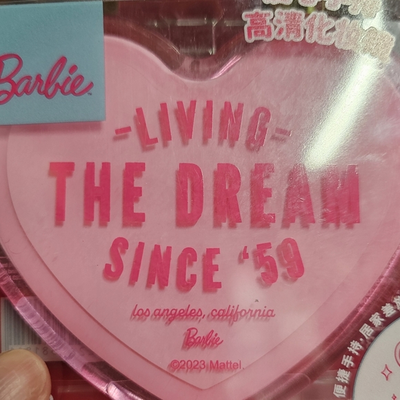 Barbie Mattel Miniso Inspired by The Barbie Movie Heart Handheld Mirror - Picture 3 of 9